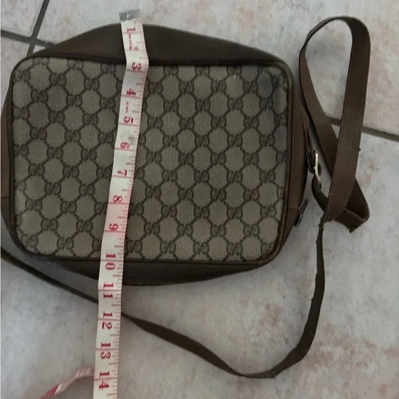 Gucci logo tote gg purse Monogram handbag Shoulder Bag crossbody tassel vintage - Picture 2 of 8